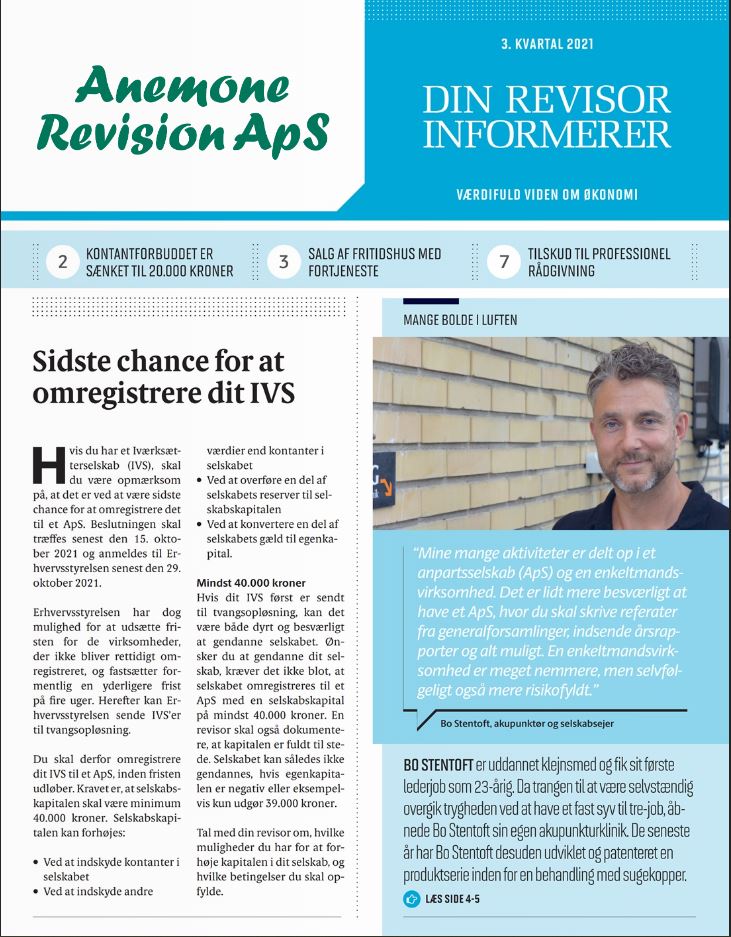 Anemone Revision informerer - 3. kvartal 2021